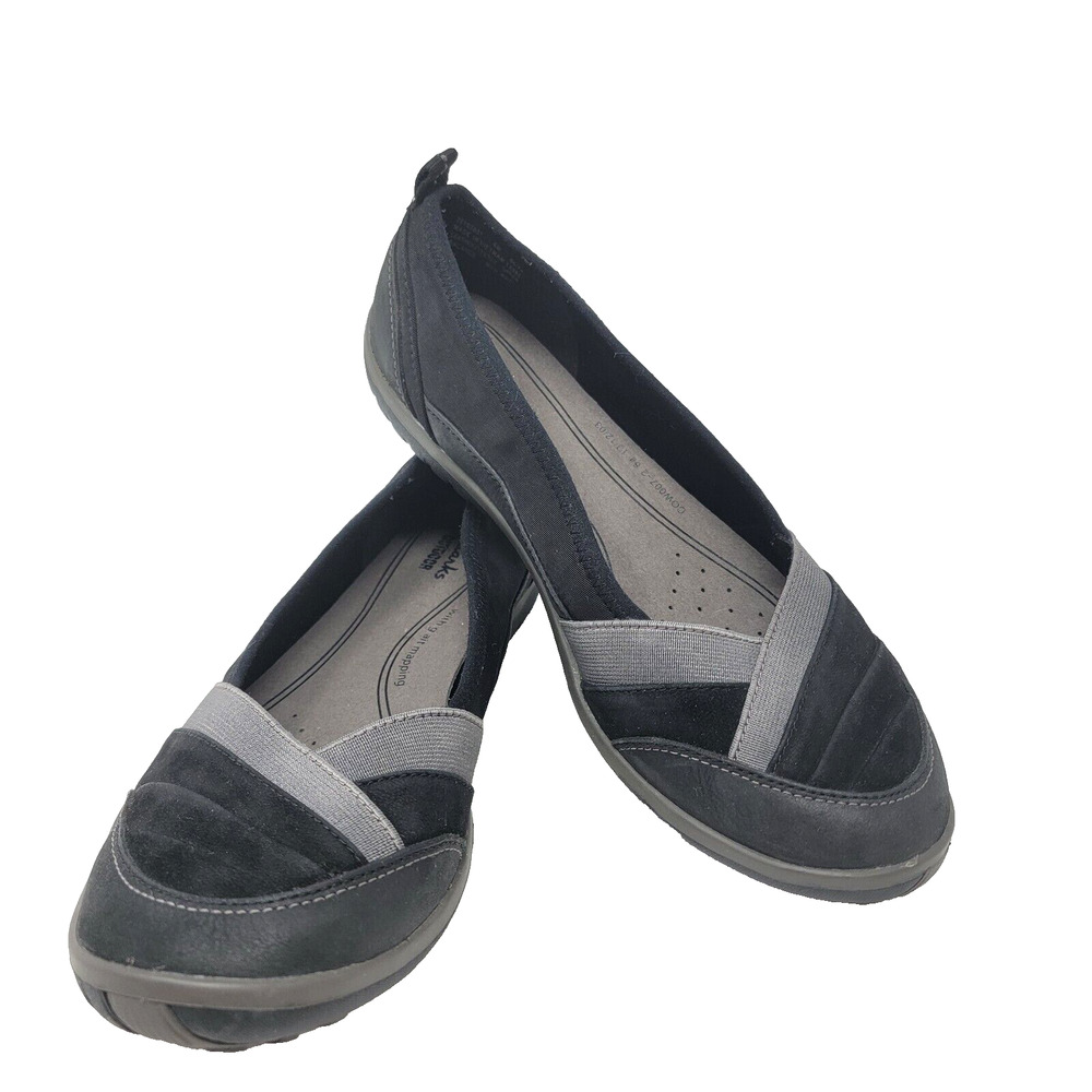 Clarks Outdoor Women's 6M Ibeeck Pleat Lifestyle Outdoor Flats Slip On Shoes